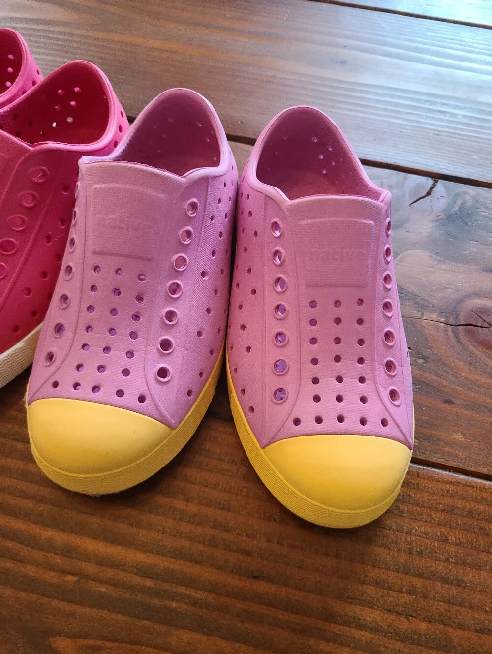 LIKE NEW Native Kids Purple & Yellow, and Pink & White Slip-On Shoes - C11
